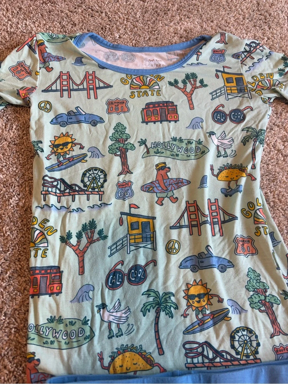 California Golden Gate State Boys kids Youth Little Sleepies pajamas